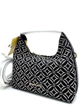 Michael Kors Ember Small Logo Jacquard Messenger Bag Black